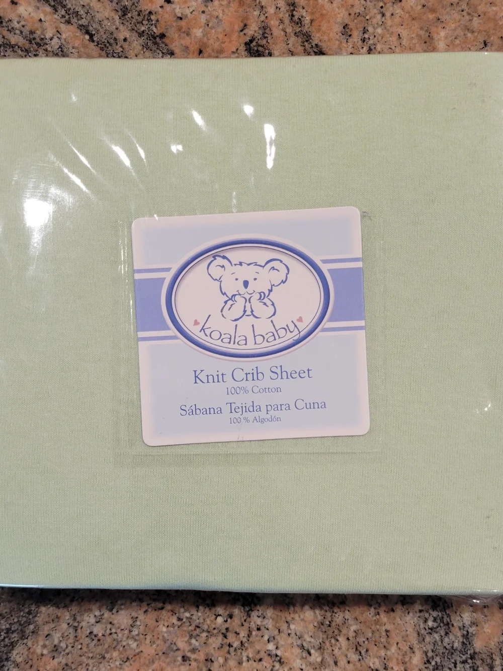 Koala Kids Knit Crib Sheet - Pale Blue
